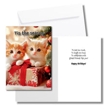 Load image into Gallery viewer, Cute Kitten Christmas Card for Friends
