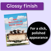 Load image into Gallery viewer, Funny Birthday Card for Dad with Vintage Truck with Dogs

