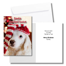 Load image into Gallery viewer, Funny Dog Christmas Card – “Santa Checked Twice”
